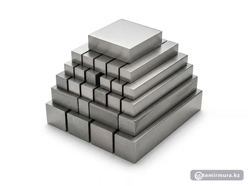 Квадрат нержавеющий 25Х13Н2 45х45 мм — 25×25 мм, склад TEMIR MURA