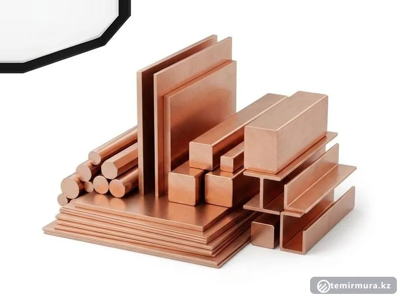 Медный квадрат М0 50х10 ГОСТ 1535-91 — 50×50 мм, склад TEMIR MURA